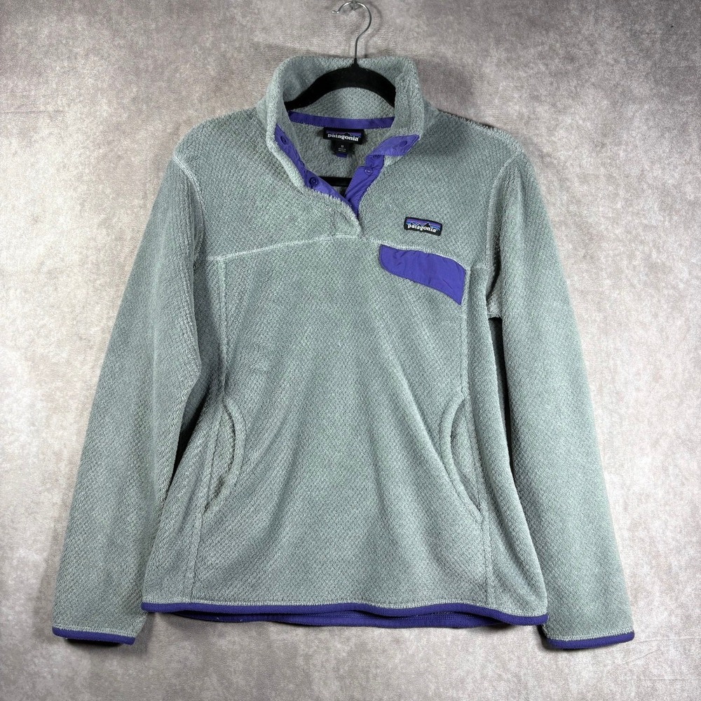 Patagonia Re-Tool Snap-T Pullover Womens Medium Gray Fleece Polartec Outdoors